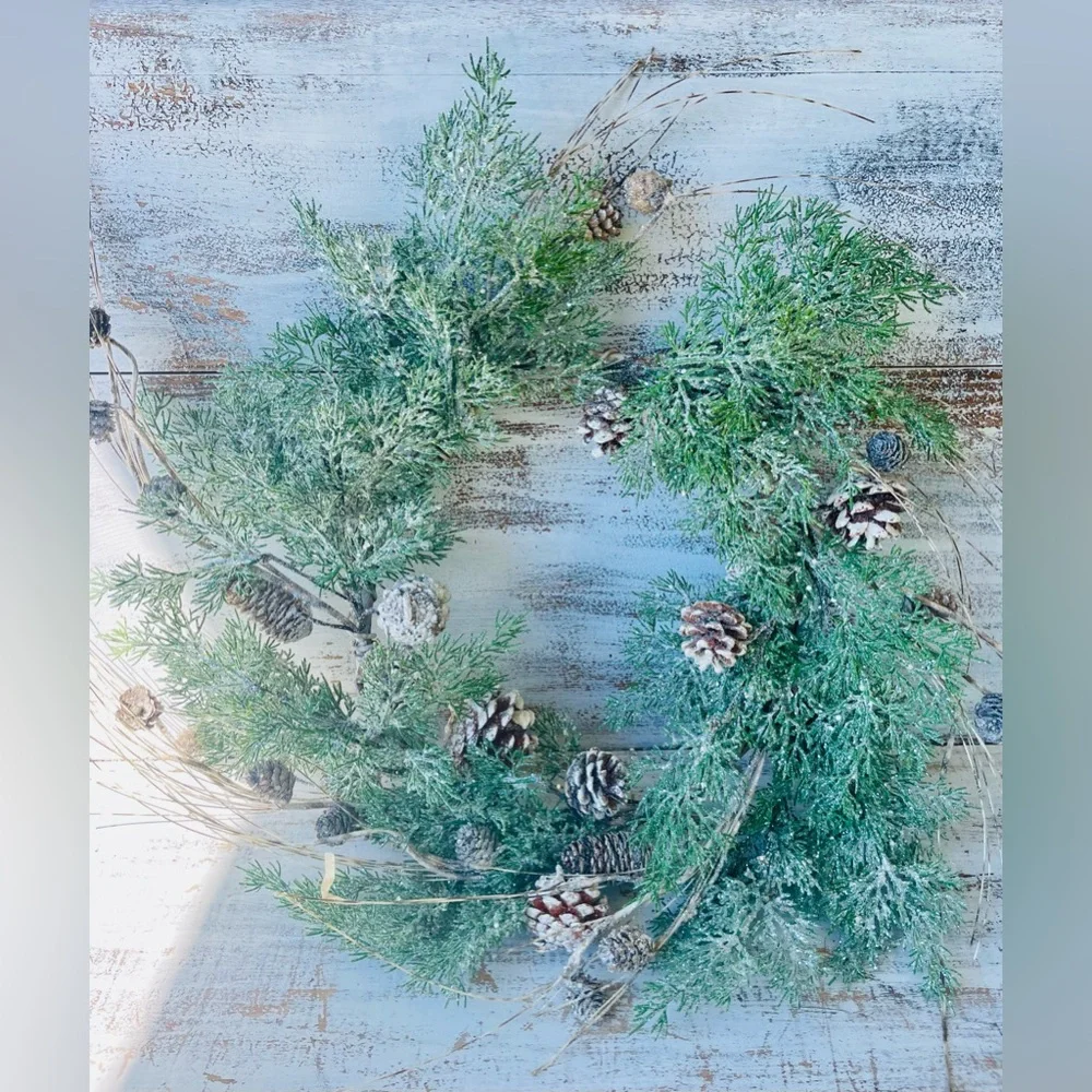 Birch Tipped Cedar Wreath